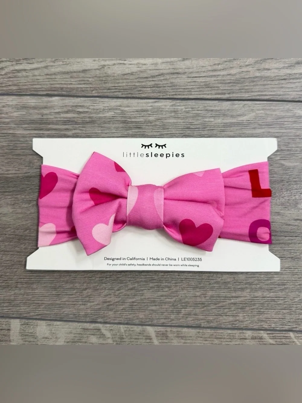 Little Sleepies Pink XOXO Luxe Bow Headband